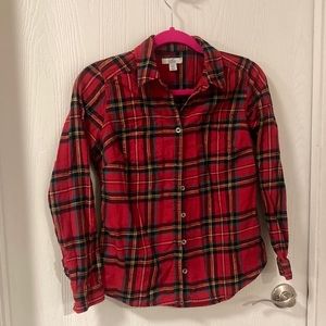 Red plaid flannel shirt
